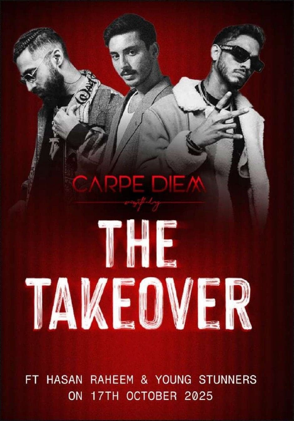 The Takeover poster: Hasan Raheem & Young Stunners, 17th October 2025, Carpe Diem