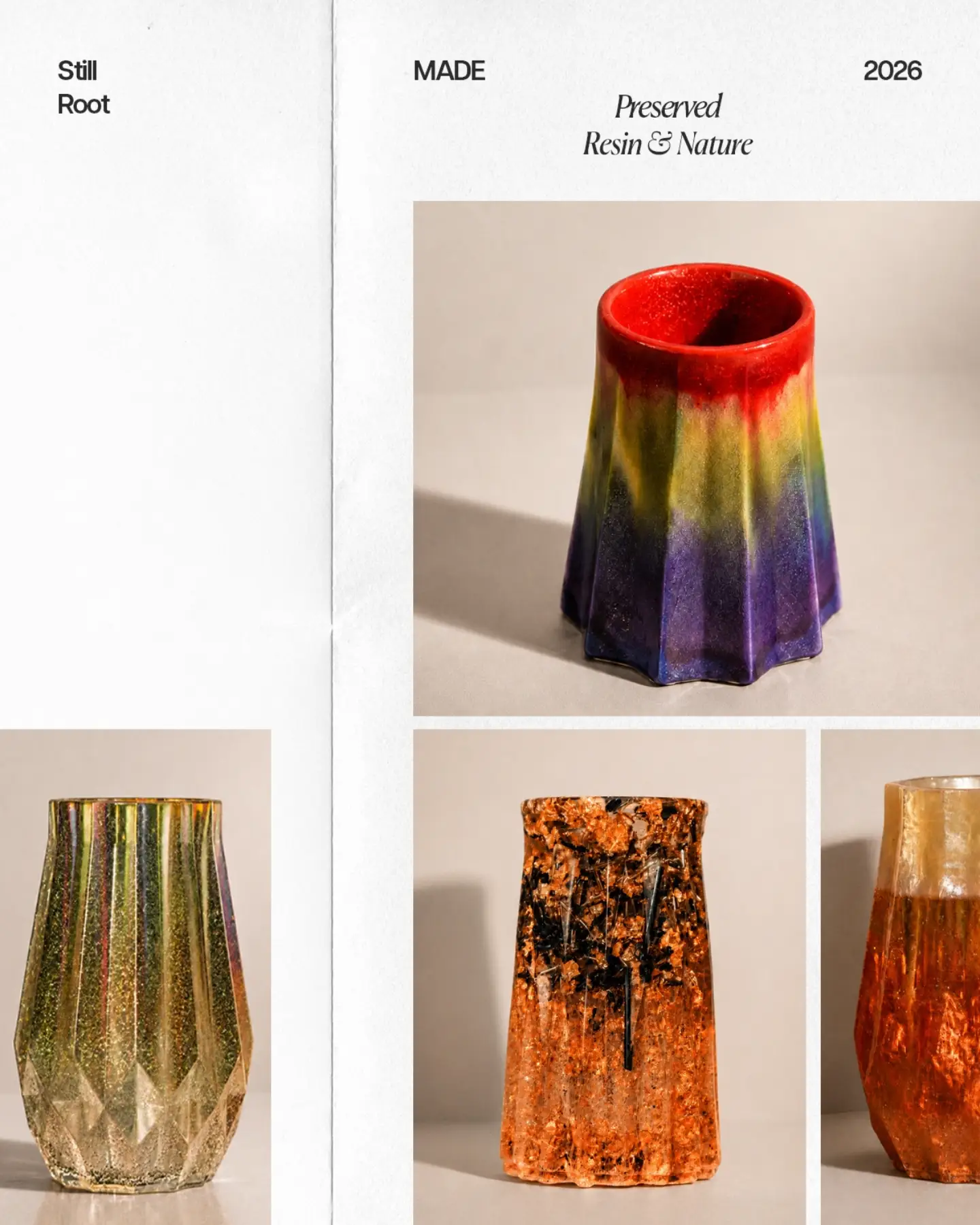 Preserved Resin & Nature: the vase collection