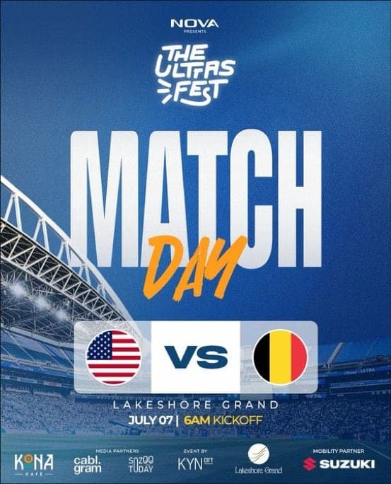 Match-day poster: USA vs Belgium, July 07