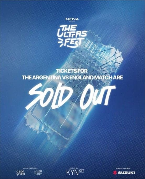 “Sold out” post for the Argentina vs England match