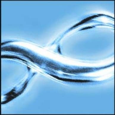 Close-up of the chrome infinity form