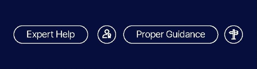 “Expert Help” and “Proper Guidance” interface pills